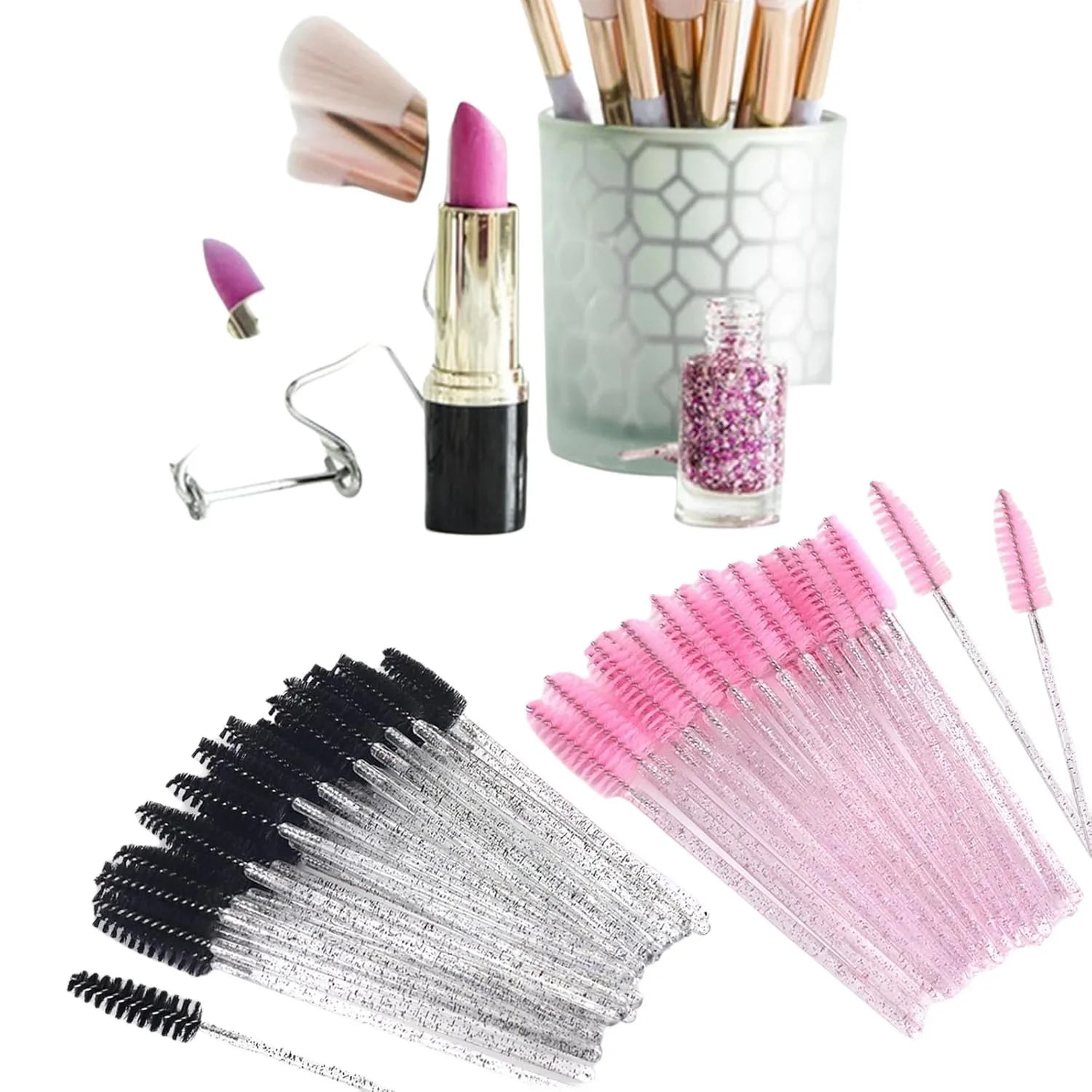500pcs Eyelash Brushes Wands for Beauty Salon Makeup Tools Disposable Individual False Lashes Application Spoolies