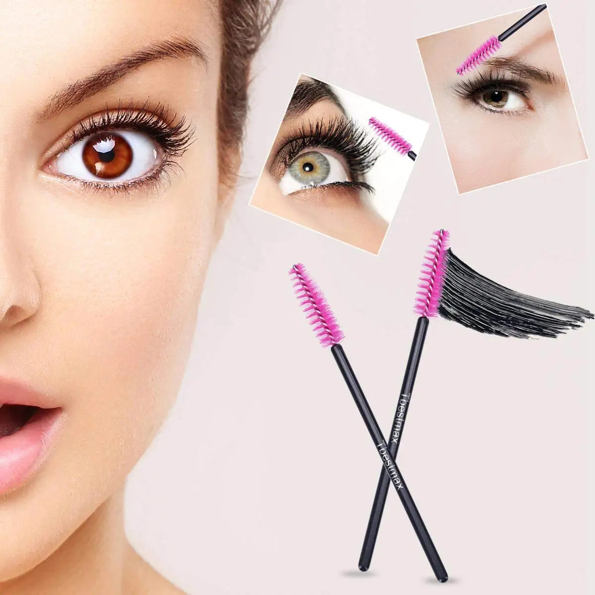 500pcs Eyelash Brushes Wands for Beauty Salon Makeup Tools Disposable Individual False Lashes Application Spoolies