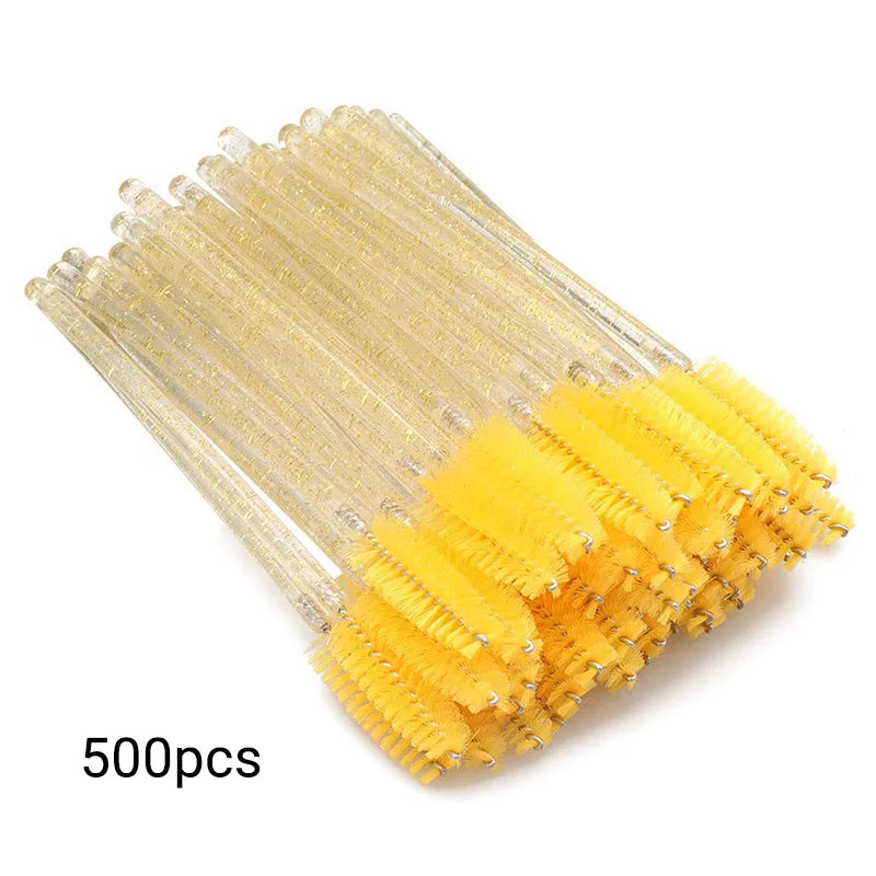 500pcs Eyelash Brushes Wands for Beauty Salon Makeup Tools Disposable Individual False Lashes Application Spoolies