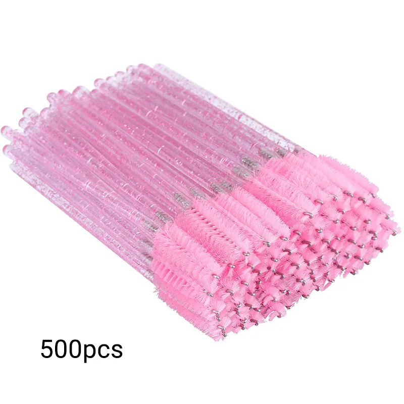 500pcs Eyelash Brushes Wands for Beauty Salon Makeup Tools Disposable Individual False Lashes Application Spoolies